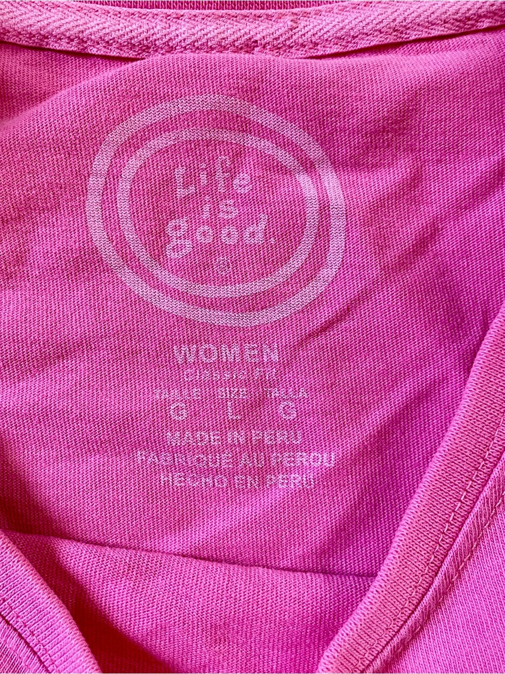 Life Is Good Girls' Night Out Pink Graphic Tee, camping, women’s size: Large - Picture 3 of 9